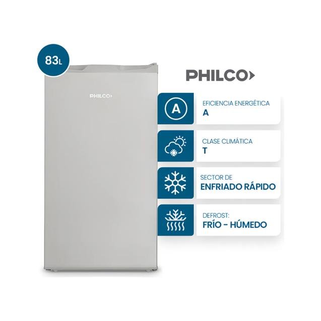 Heladera Bajo Mesada Philco Sin Freezer Plata 83 L (BM093P2)
